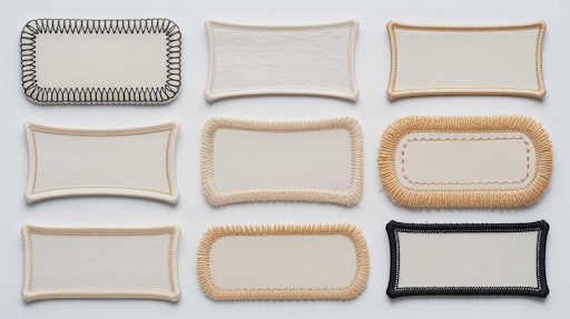 Custom patch border styles arranged in a neat grid