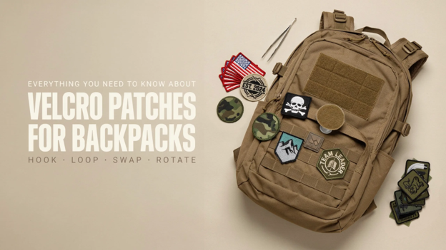 Velcro patches attached to a backpack.