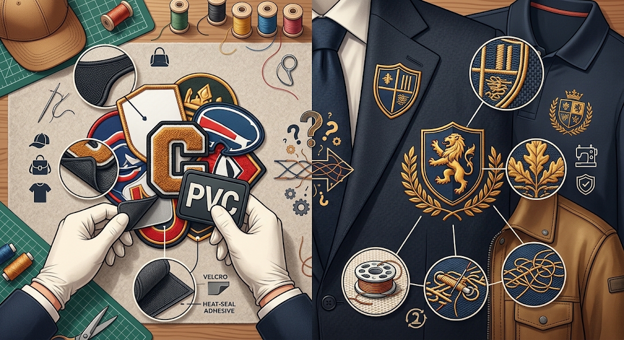 An image showing the difference between the patches and a crests.
